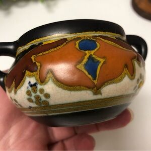 Small Antique Piece of Gouda Anette Pottery Art Deco Dutch Pottery Twin Handled